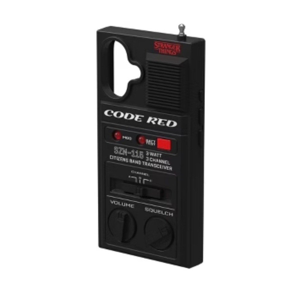 Stranger Things Code Red Walkie Talkie iPhone 17 Case Netflix Official Black
